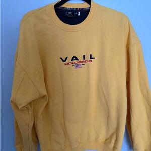 Yellow Ski Vail  Sweatshirt Ladies